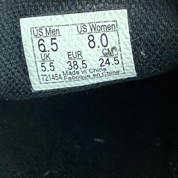 Vans Classic Leather and Canvas Slip On Black Gray Checker Sneakers Size 8.5 - Picture 6 of 6